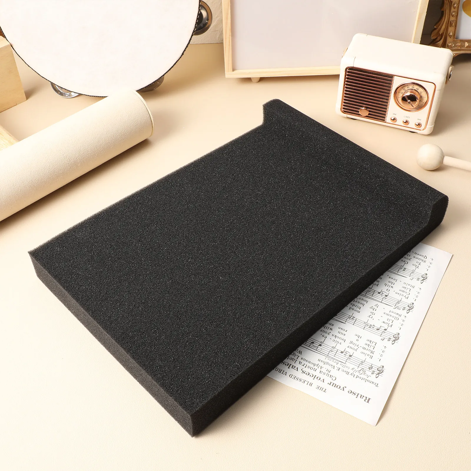 2Pcs Anti Vibration Pads Acoustic Foam Soundproofing Panels Speaker Isolation Mat Noise Proof for Studio Office Home