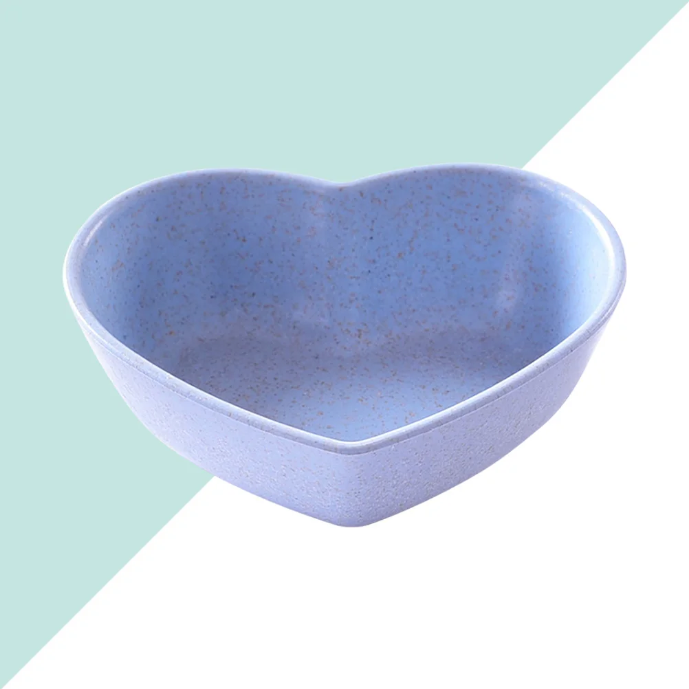

4 Pcs Heart Shaped Seasoning Dish Biodegradable Wheat Straw Condiment Bowls Sauce Dipping Plates For Salsa Jam Salt Oil