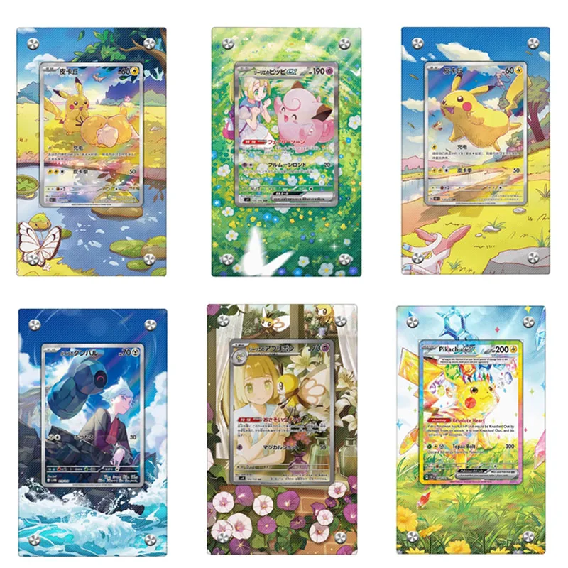 

Подставка для дисплея Pokemon SV9, аниме Beldum Pikachu Clefairy, игровая коллекция, карта расширения, карта для рисования, кирпич, игрушка «сделай сам», без карты