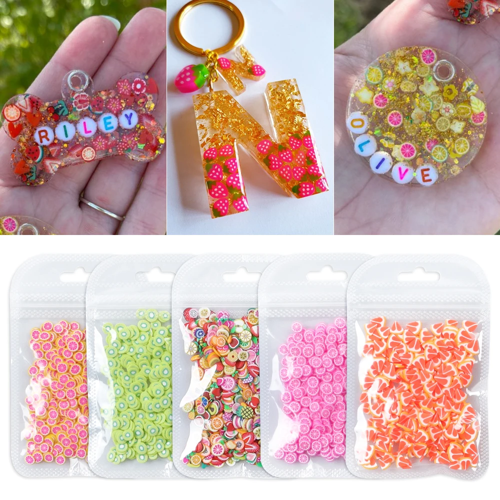 Resin Filler Kawaii Fruit Cartoon Slices Polymer Hot Clay Slime Epoxy Silicone Mold Fillings Scrapbooking DIY Crafts Accessories