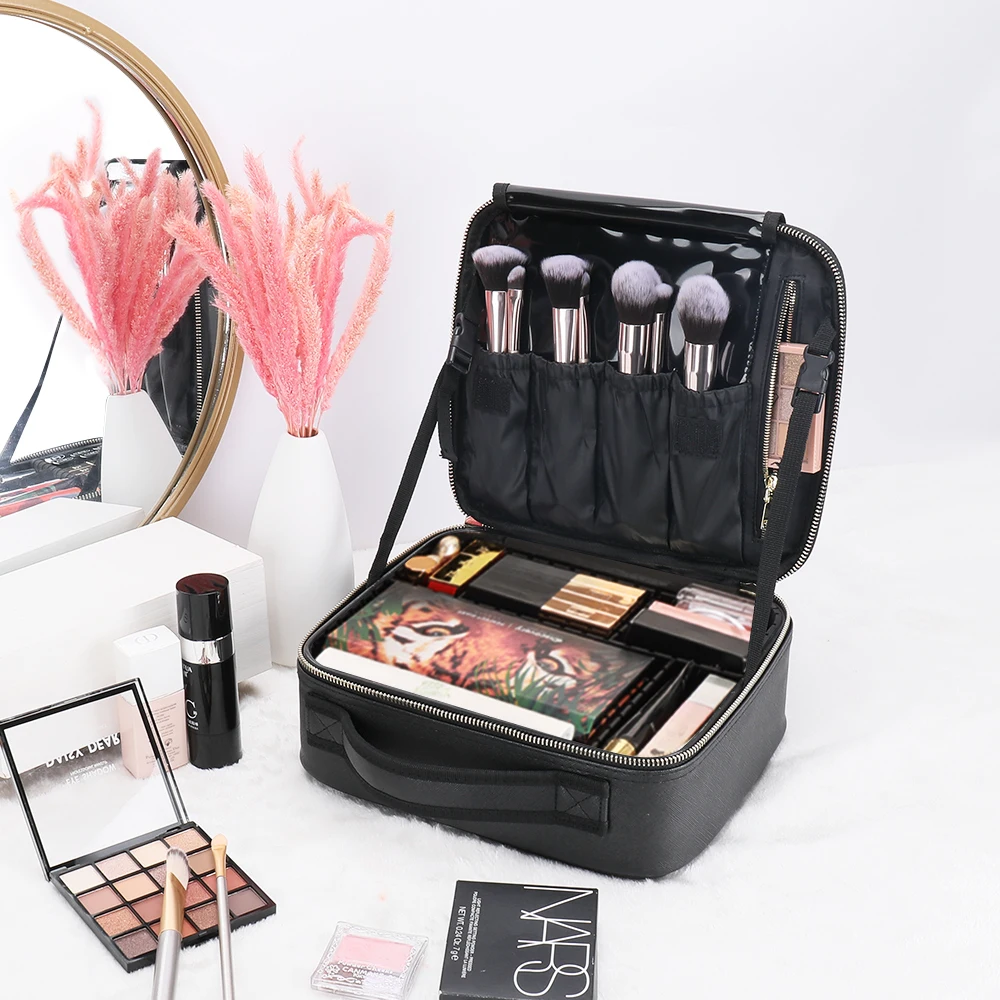 

Waterproof PU Cosmetic Bag for Women - Portable Travel Makeup Organizer with Multiple Compartments,Makeup Bag