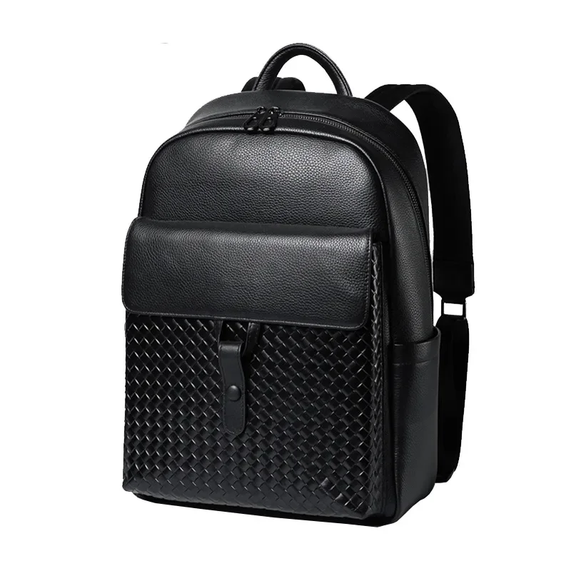 Men Genuine Leather Backpack Large Capacity Laptop Bag Business Travel Rucksack Casual Cowhide School Daypack Gift for Him