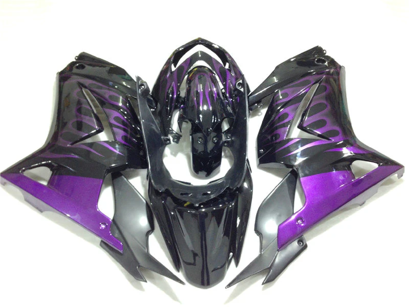 Custom painted Fairing kits for Ninja 08-14 EX 250 2008 - 2014 ZX 250R purple flame fairings bodywork02