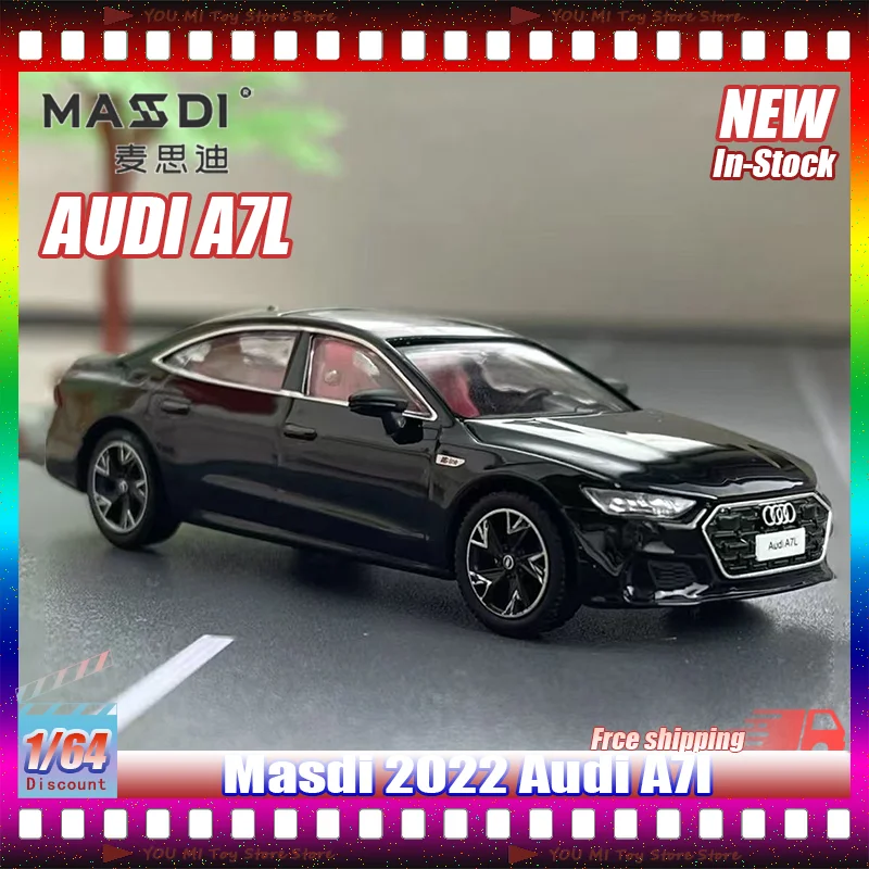 

Новый Masdi 1:64 Audi A7l 2022, имитация сплава, миниатюрная литая под давлением модель автомобиля, детский игровой автомобиль, коллекционное украшение