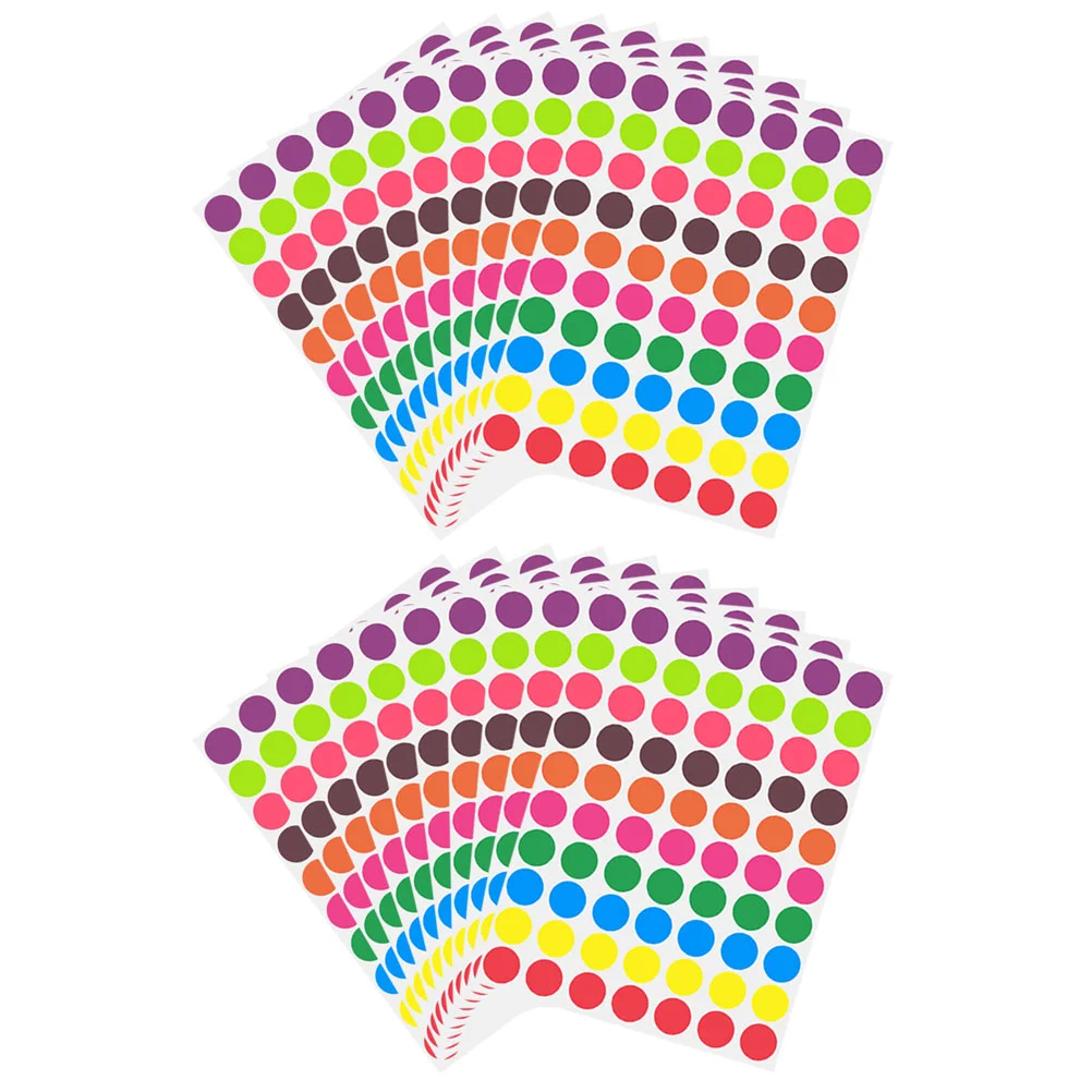 1400 Pcs 20 Sheets/pack Priority Sticker Color Coding Labels Dots Chalkboard Colored Round Stickers