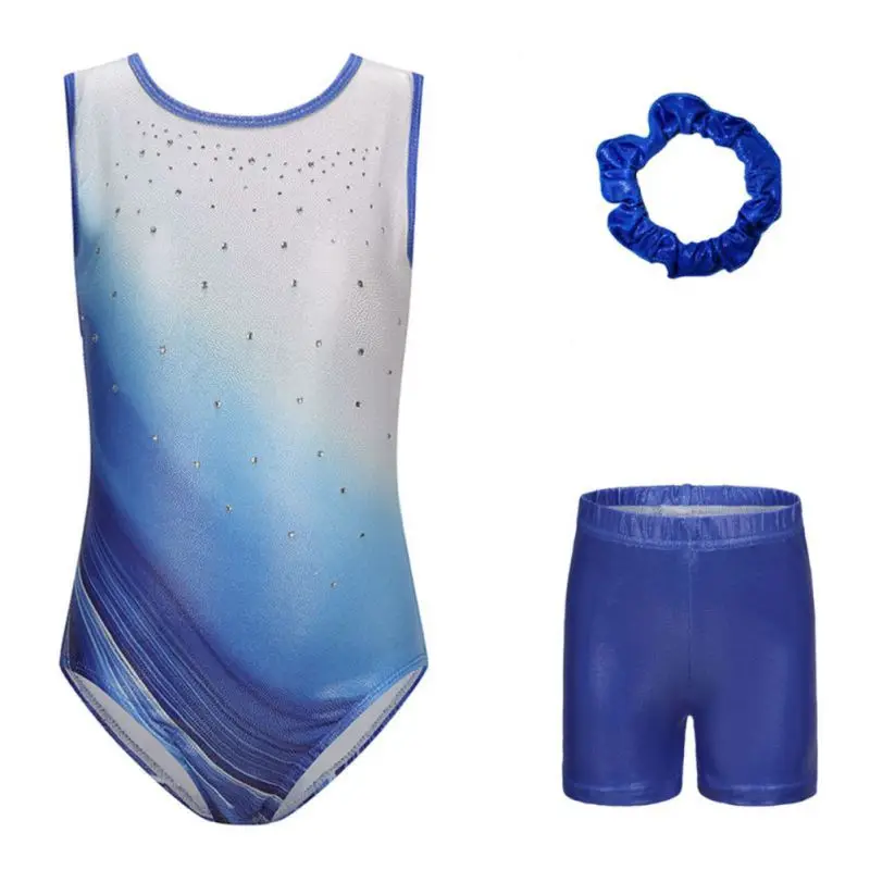 الأطفال الفتيات 5-12 سنة الباليه ارتداءها مع السراويل هيرباند مجموعة الجمباز يوتار Lonog كم أكمام Dancewear #4