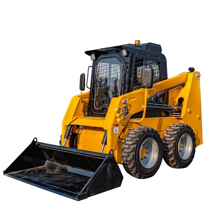 Wheeled skid-steer loader, multifunctional skidder for construction projects, zero-steering engineering loader