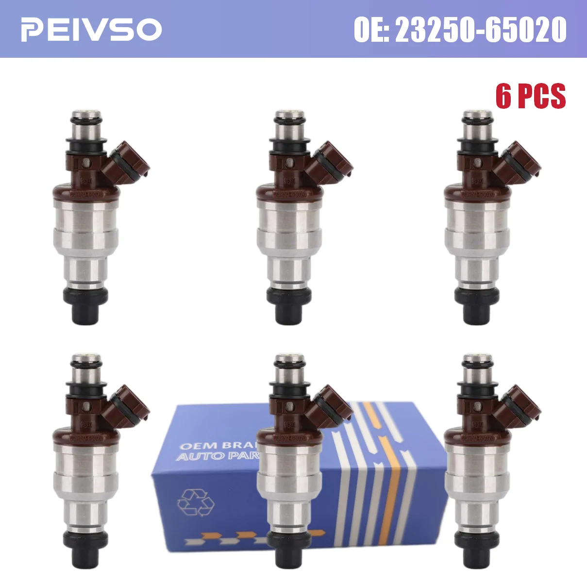 Inyectores de combustible OEM de 6 uds 23250-65020 para camioneta Toyota 4Runner 1989-1995 3Vze 3.0L V6