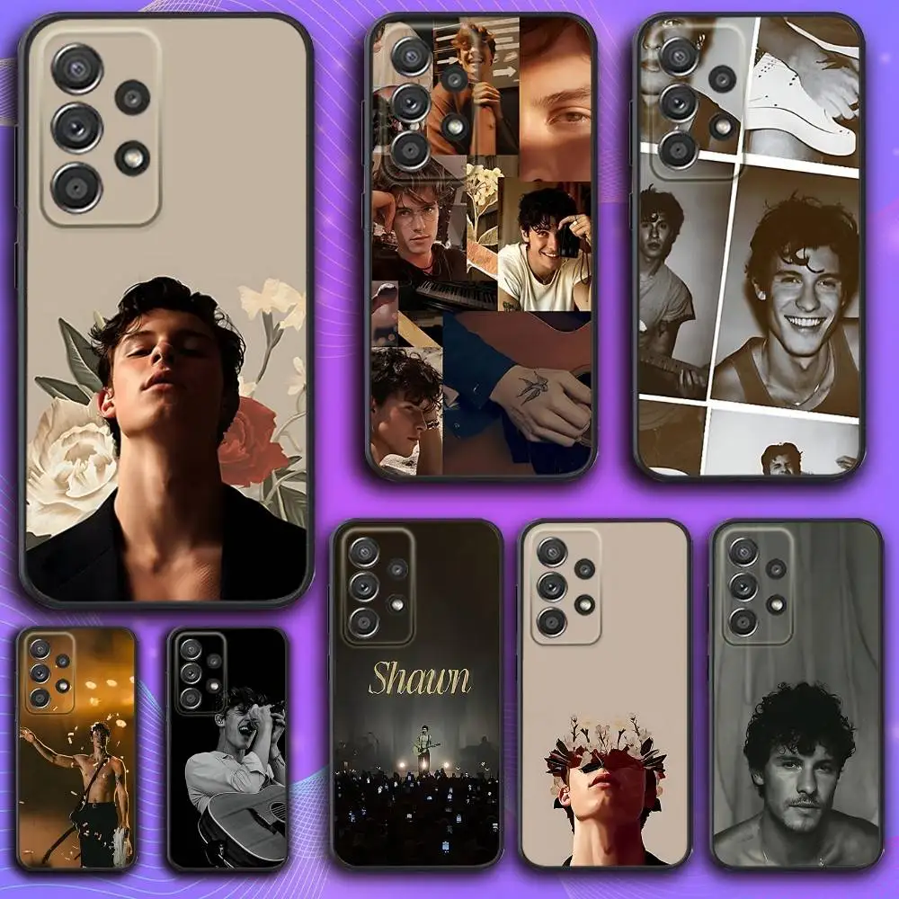 

S-Shawn Singer M-Mendes Phone Case For Samsung S 25,24,23,22,30,21,10,9,Ultra,Plus,Lite,FE,4,5 G Soft Black Case
