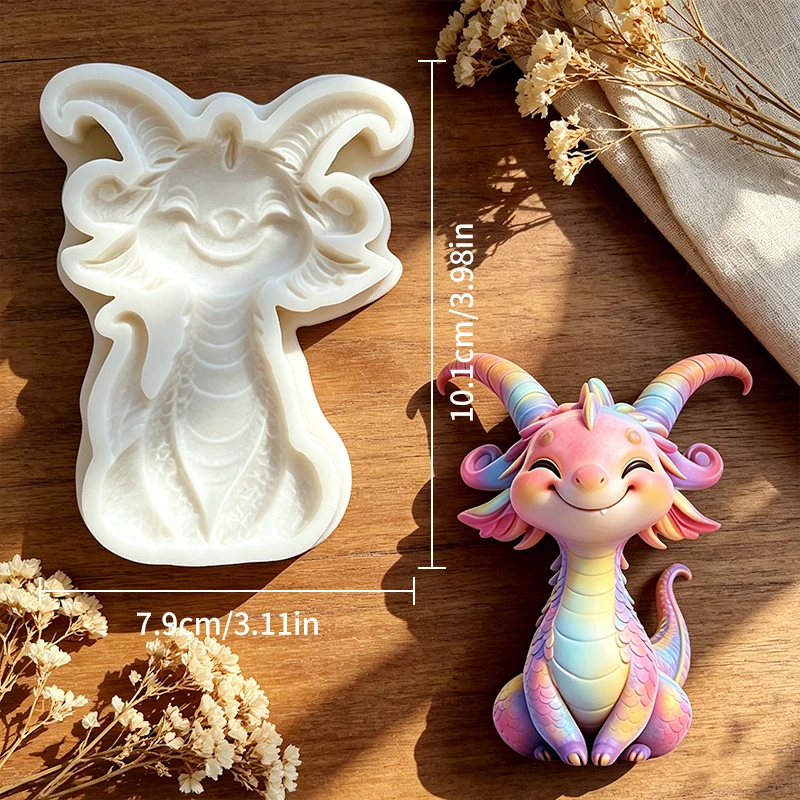 Silicone molds for cartoon little dinosaurs, for making plaster, glue-dripping ornaments, aroma candles, resin keychains, etc.