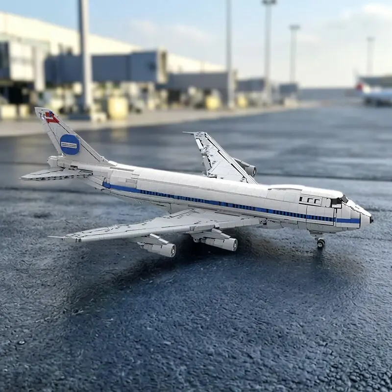 MOC Flugzeug 747-100 Dekoration Klassisches Verkehrsflugzeug Bausteine Stadt-Verkehrsflugzeug Bausteine Transportspielzeug für Erwachsenengeschenke – Detail 1