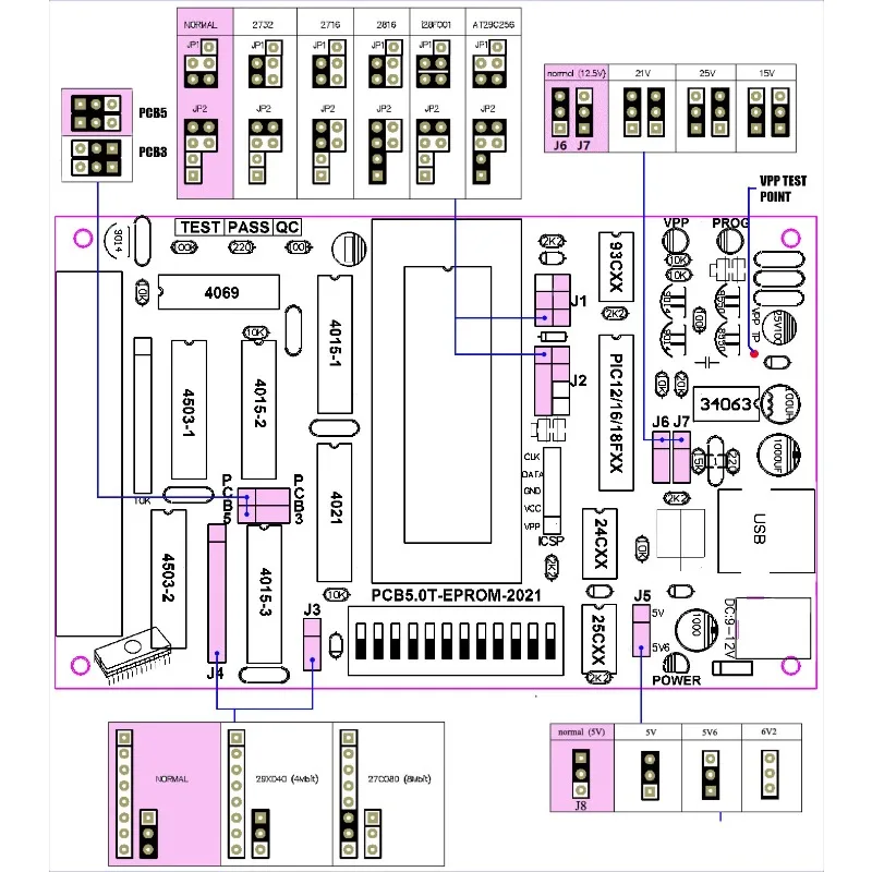 50A multifunction programmer Willem burner, MCU main board