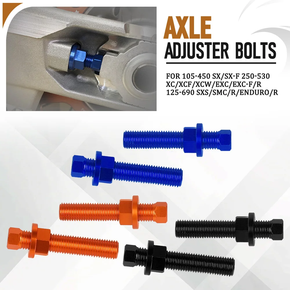 For 105-450 SX/SX-F 250-530 XC/XCF/XCW/EXC/EXC-F/R 125-690 SXS/SMC/R/ENDURO/R Motorcycle Axle Blocks Chain Adjuster Bolt Nuts