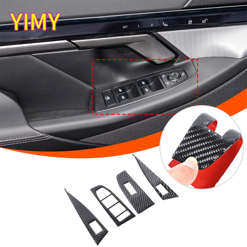 

Soft Carbon Fiber Car Door Glass Lifting Button Frame Decoration Stickers Suitable for BMW 5 Series i5 G60 525li 530li 2023+ LHD