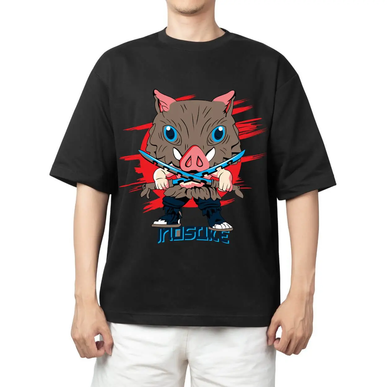 2026 Neues Demon Slayer Kyojuro Rengoku Bedrucktes Kurzarm-T-Shirt für Herren und Damen, Herren-Oberteil, Sport-T-Shirt, Harajuku