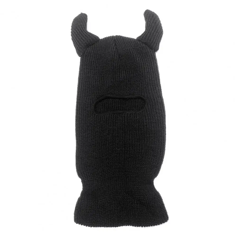 Chapéu do Beanie de malha criativa Balaclava Unisex Windproof, Chifres engraçados, Chapelaria quente, Decoração Streetwear, Outono, Inverno