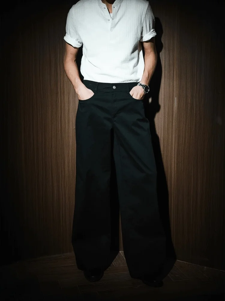 

Ay Широкие брюки трапециевидной формы, мужские летние тонкие брюки CleanFit, американская рабочая одежда в стиле ретро, свободные повседневные брюки, дышащие прямые брюки