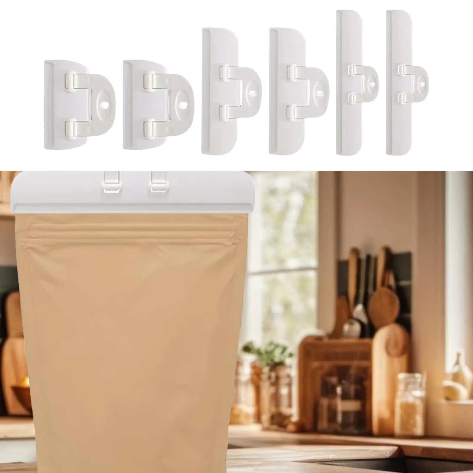 

6-компонентные зажимы для мешков с чипсами, пищевые зажимы для сумок для пекарни, ресторана, продуктов