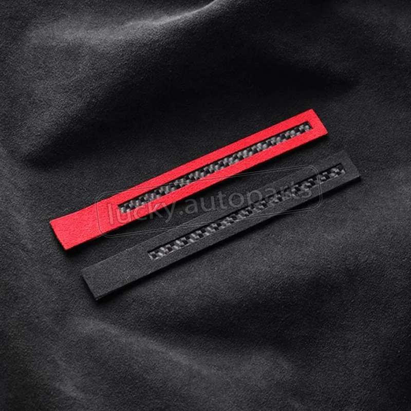 مصنوعة من الكانتارا العالمي لتقوم بها بنفسك عجلة توجيه سيارة العلوي ماركر مركز خط ملصق مائي الكسوة ل BYD ليوبارد 5 8 2024 2025 اكسسوارات