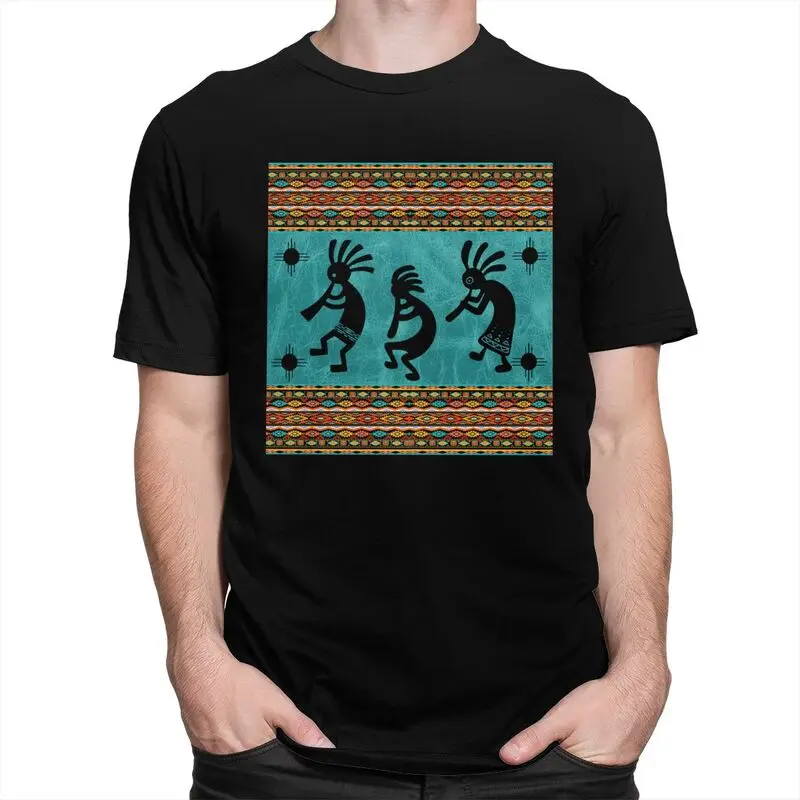 Custom Southwest Tribal Native American Kokopelli T Shirts Men Short-Sleeve T-shirt Streetwear Tee Tops Slim Fit Tshirt Merch
