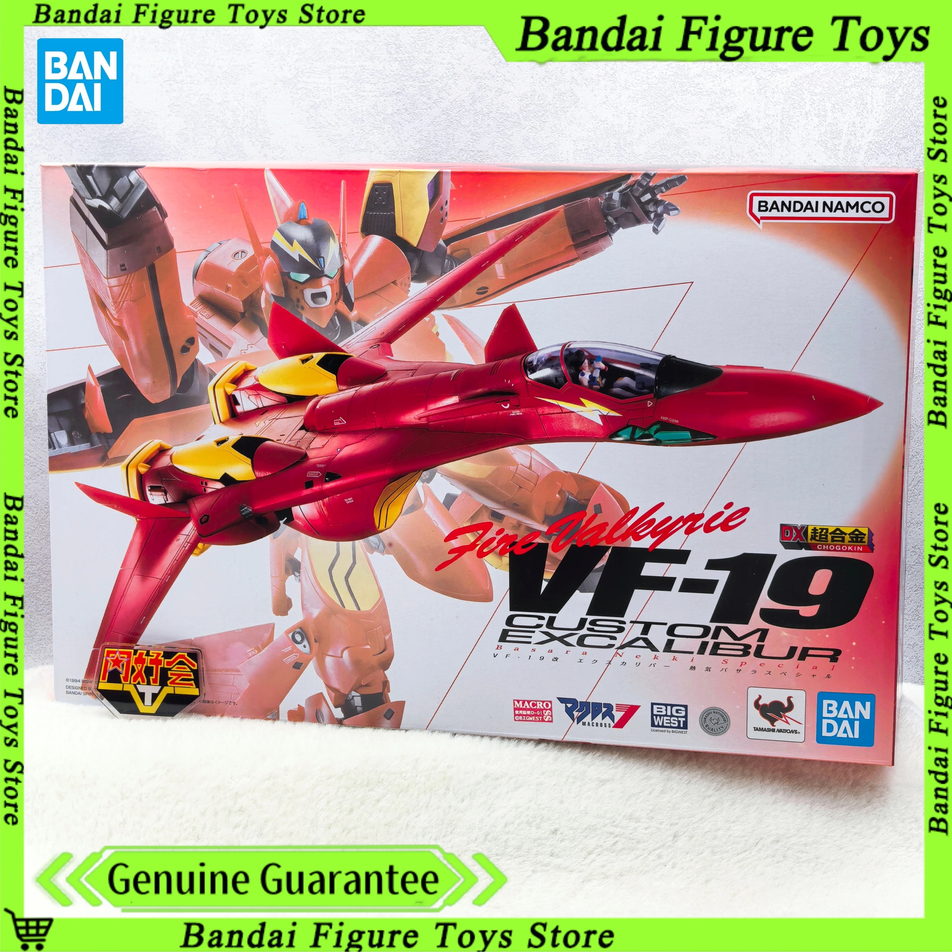 Bandai Originale VF-19 Personalizzato Excalibur Action Figure Basara Nekki Fuoco Speciale Valkyrie Chogokin Anime Modello Bambola Giocattoli Regalo di Natale