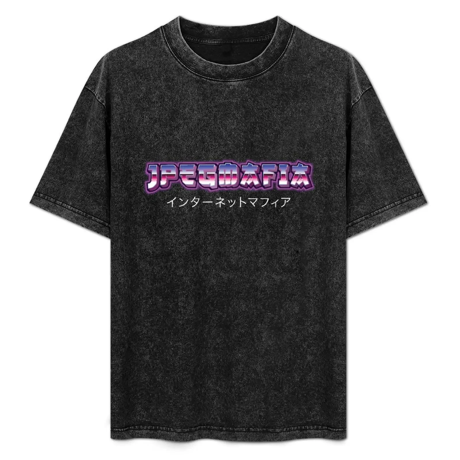 JPEGMAFIA Japanese Neon Vintage Text T-Shirt shirts graphic tees blue archive funny t shirts men