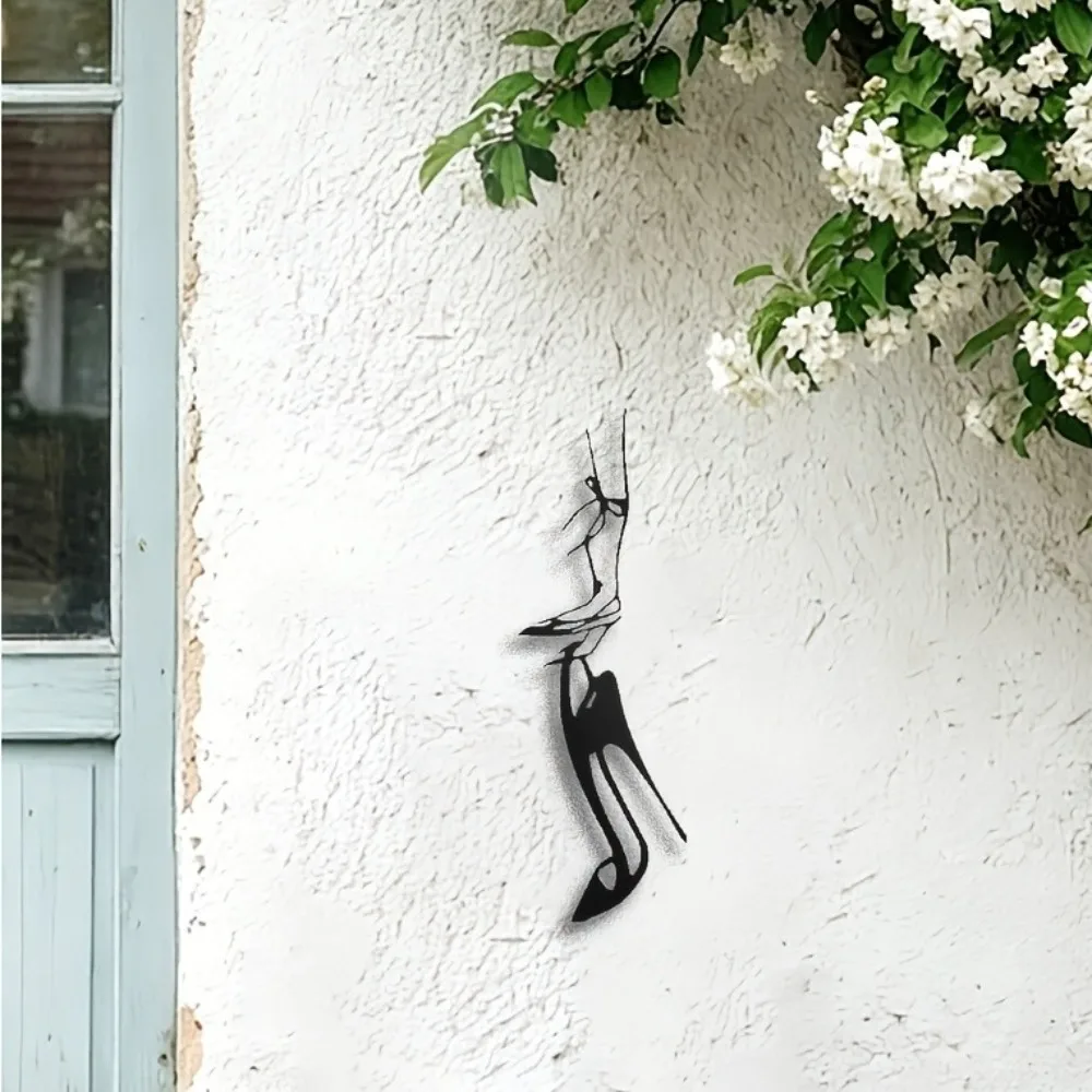 CIFBUY Iron Wall Art High Heeled Shoe Metal Sign Decor For Indoor Outdoor Living Room Bedroom Elegant Home Decoration Wall Accen