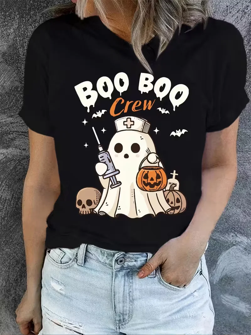 

2025 Новая рубашка унисекс с буквенным узором и принтом в уличной моде, с короткими рукавами из чистого хлопка, с круглым вырезом и короткими рукавами