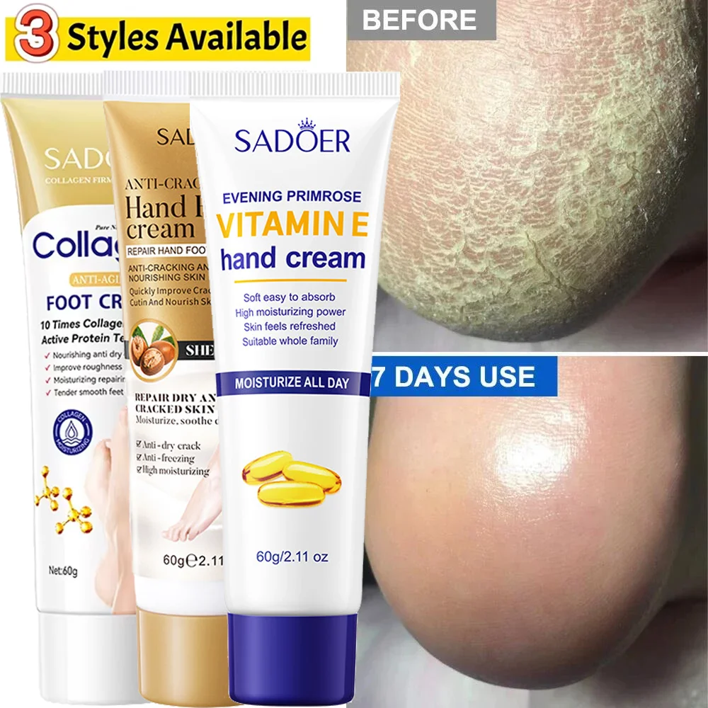 

60g Collagen Anti-drying Cracked Foot Cream Remove Wrinkle Callus Rough Whitening Moisturizing Soft Tender Hand Foot Skin Care