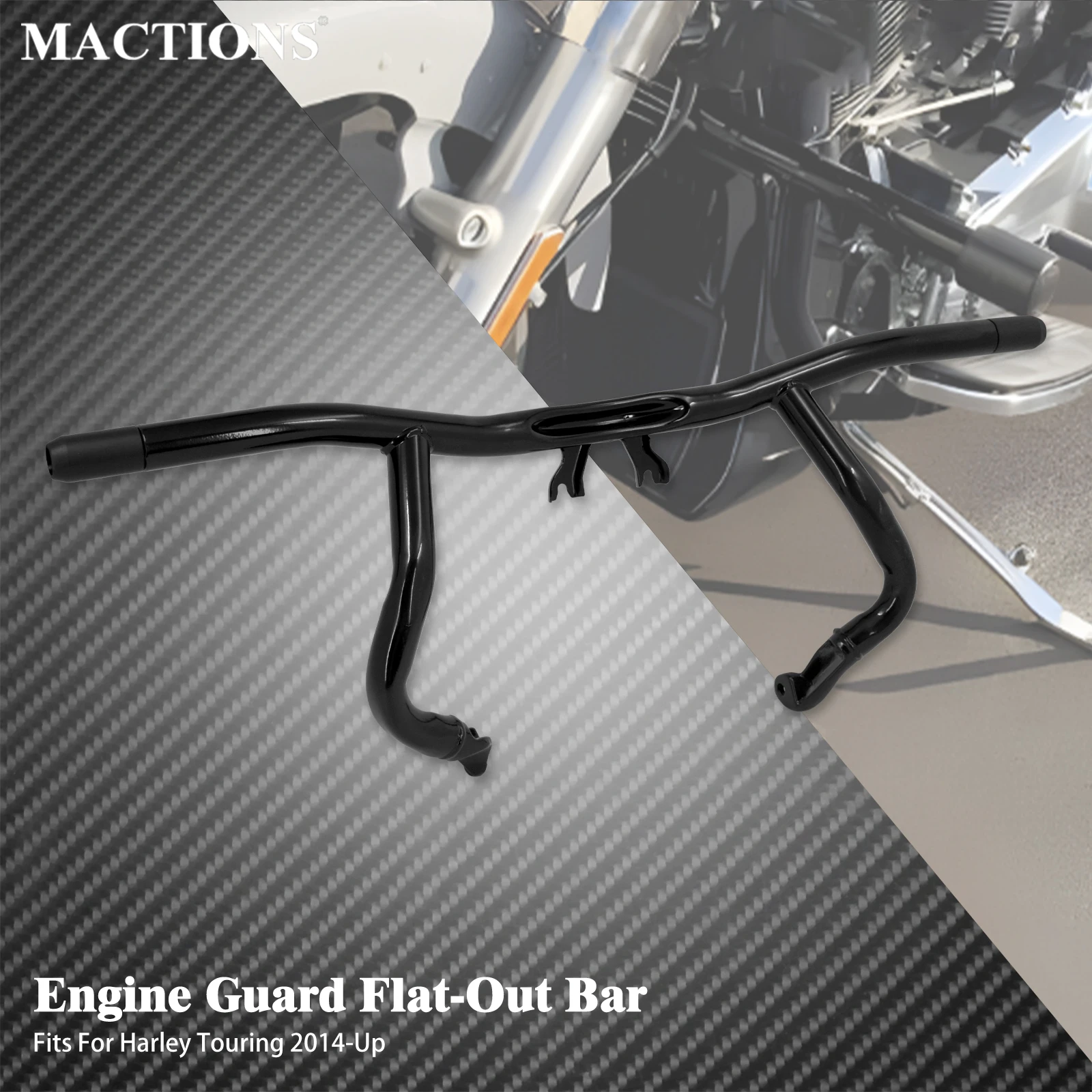 Motorcycle Engine Guard Crash Bar Front Highway Flat-Out Bar For Harley Touring Street Road Glide FLHXSE FLHTK CVO Ultra 2014-Up