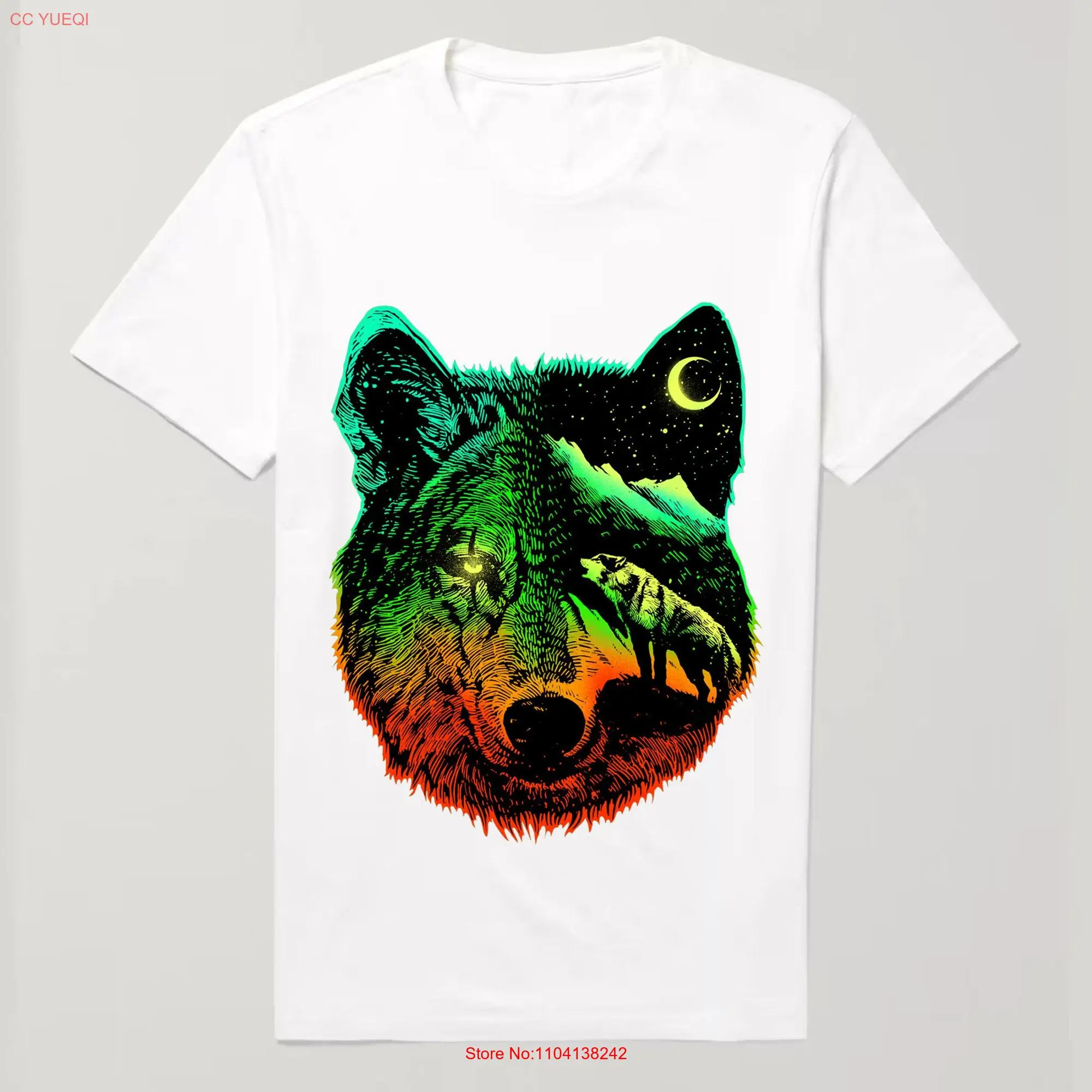 Nightwolf T Shirt Glow in the Dark Wolf for Men and Women Animal Lover Unique Nature Inspired Fashion