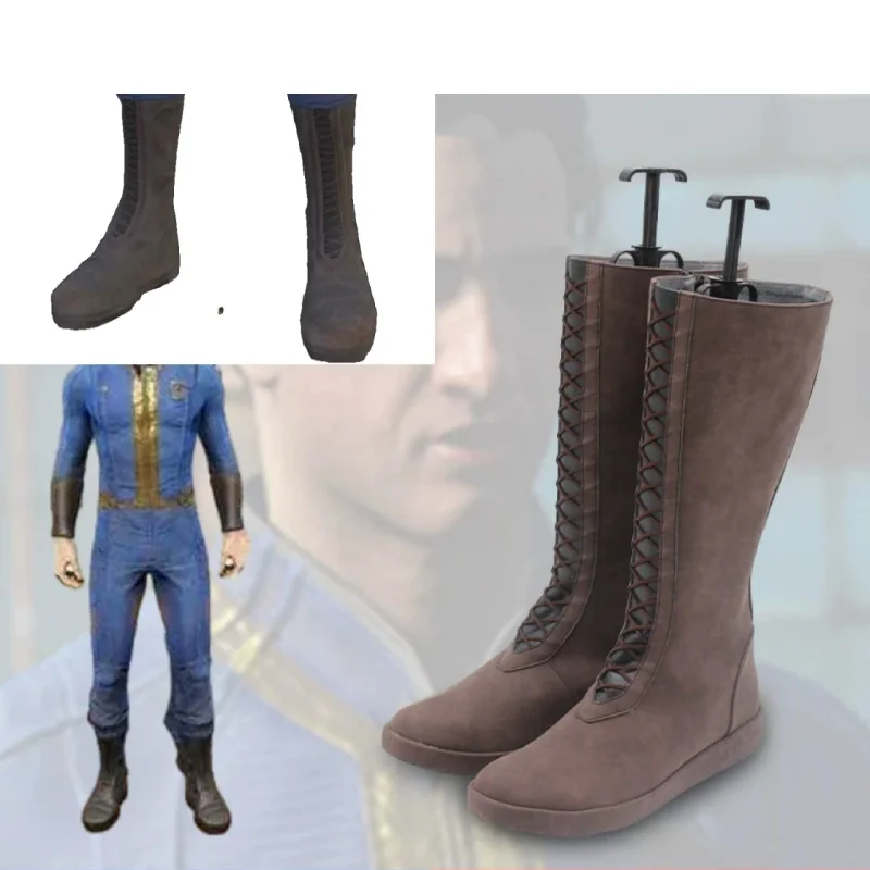 Sole Survivor Veteran Soldier Vault Sales Man No.75 Cosplay Shoes Boots Halloween Carnival Party Christmas Costume Prop Boots