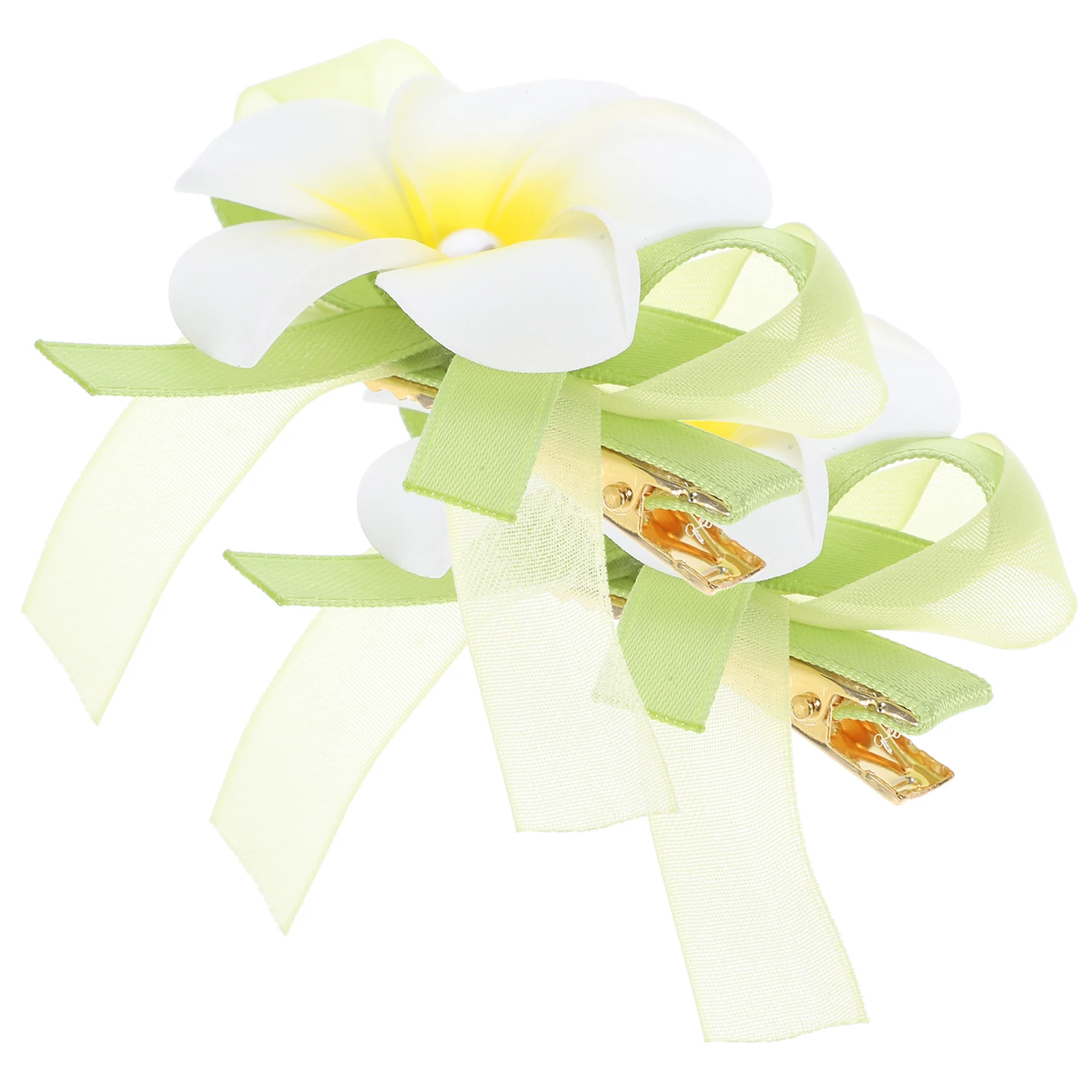 

2pcs Plumeria Hair Clips for Kids Ages 8 10 Cute Tiny Flower Accessories Girls Hairpins Buns Frangipani Child Bristle