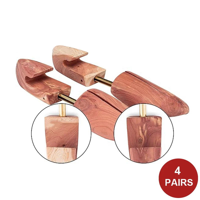 4-PACK Cedar Shoe Tree, Shoe Trees for Men, Shoe Trees for Women, Shoe Trees for Sneakers, Shoe Widener, Shoe Shaper