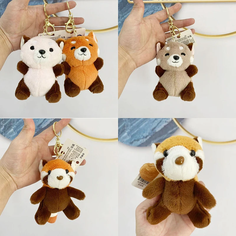 

1PC 13cm Cartoon Cute Little Raccoon Plush Doll Keychain Pendant Kawaii Stuffed Animal Little Panda Couple Bag Charm Kid's Gifts