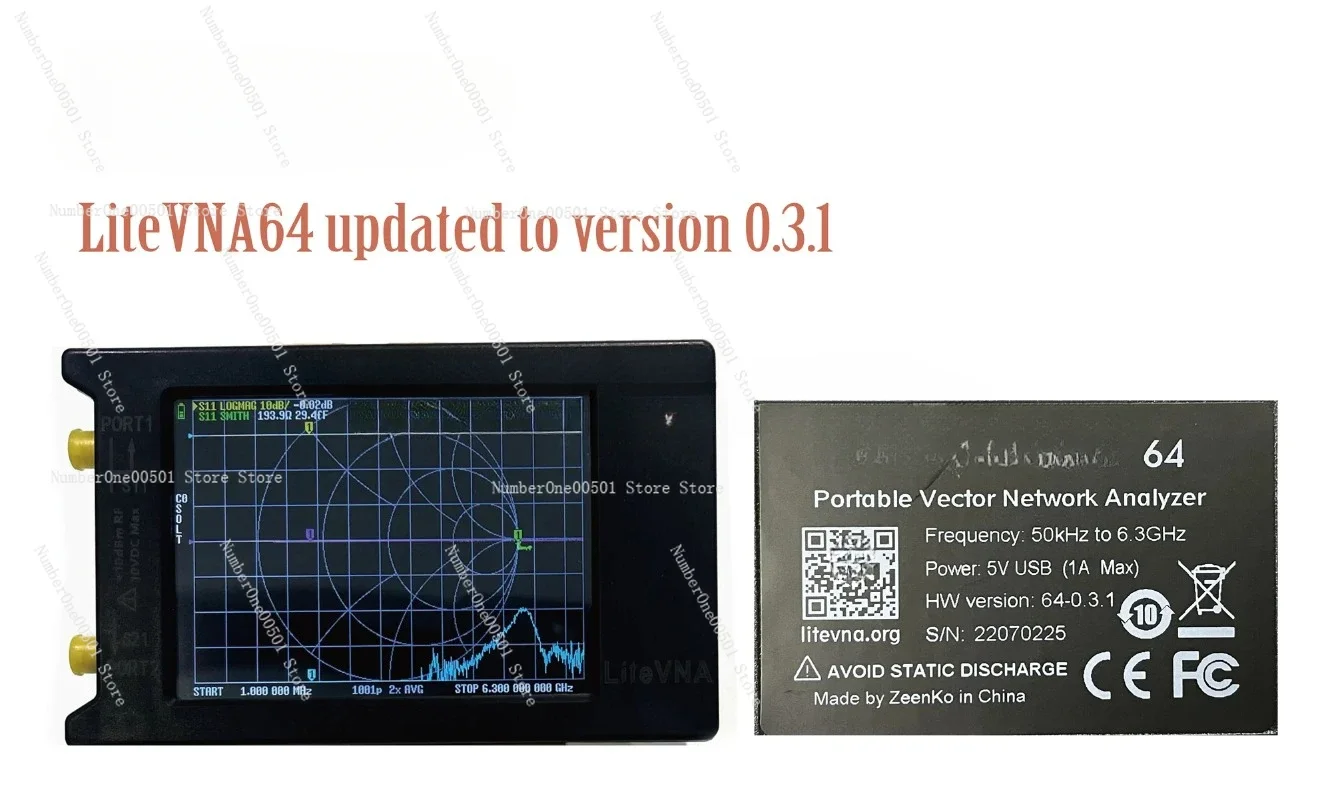 LiteVNA 64 Ver0.3.1 50 كيلو هرتز ~ 6.3 جيجا هرتز tinyVNA 4 "NanoVNA عرض ناقلات شبكة محلل HF VHF UHF هوائي