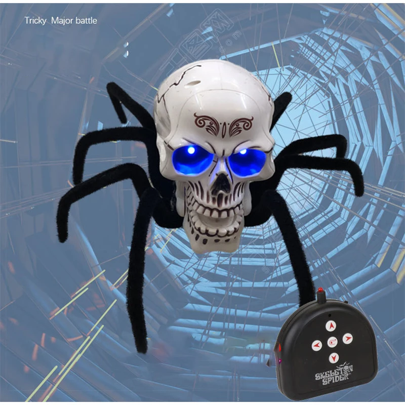 Remote Control Toys Skull Shape Spider Model rc robot Animal Simulation Fake Electric Toy for Children Birthday halloween Gifts