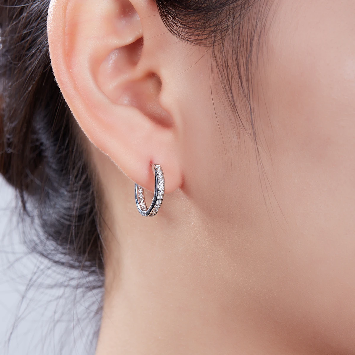 

Серьги из муассанита, розовое золото/серебро, для повседневной носки/свиданий/вечеринок, минималистичный дизайн, сверкающие, для женщин