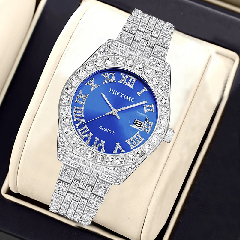 Classic Retro Watch For Women Men Fashion Rhinestone Band Quartz Wristwatch Ins Style Diamond Inlaid watch with Multiple Colors