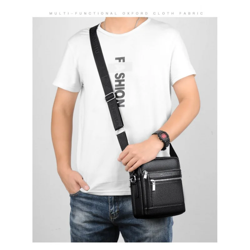 Men's Large Capacity Shoulder Bag Fashion Trendy Pack Casual Small Bags Multi-layer Crossbody