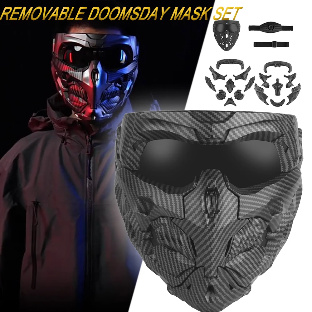 

Tactical Doomsday Mask Set Magnetically Attached External Armour Airsoft DIT Full Face Protective Equip for Paintball Shooting