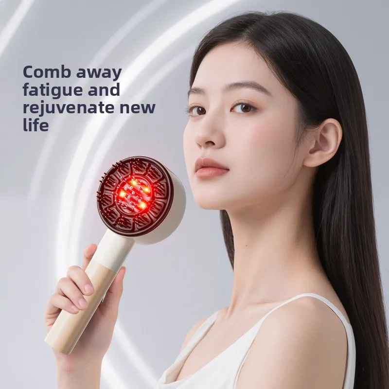 Electric scalp massager hairdressing comb infrared light wave scalp applicator essence liquid Anti-Hair Loss Hair Care Hairbrush