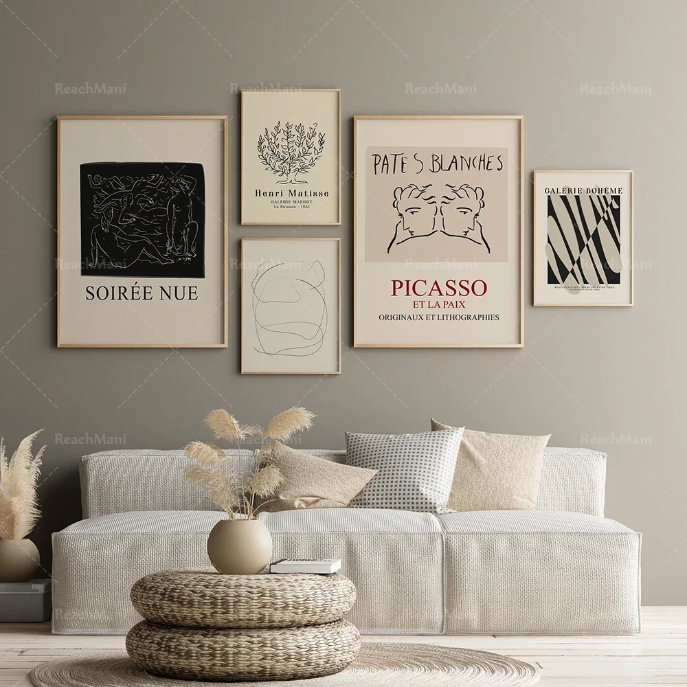 Picasso Henri Matisse poster art print canvas painting abstract line wall art picture living room modern decorations on the wall