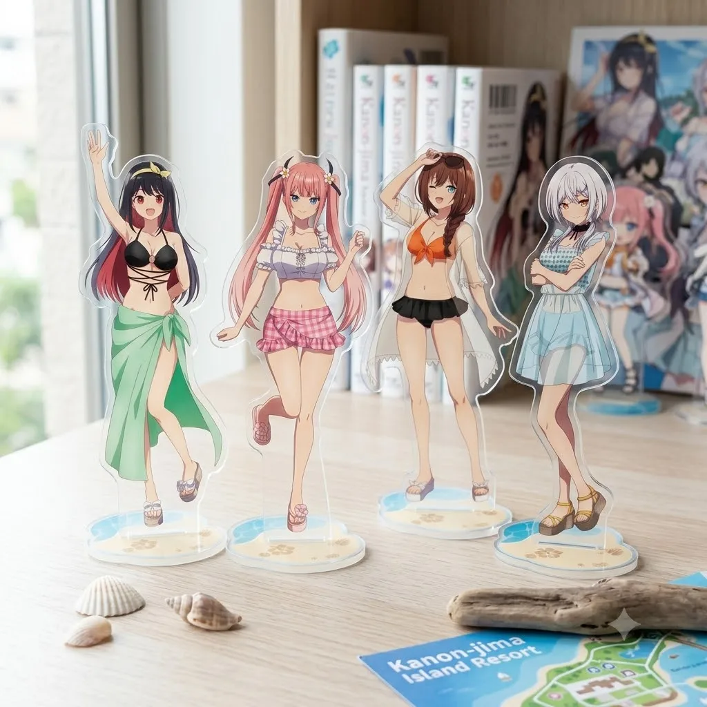 Anime Tune In to the Midnight Heart Acrylic Stand Figure Chibi Anime Standing Sign Model Plate Desk Decor Fans Gift Keychain