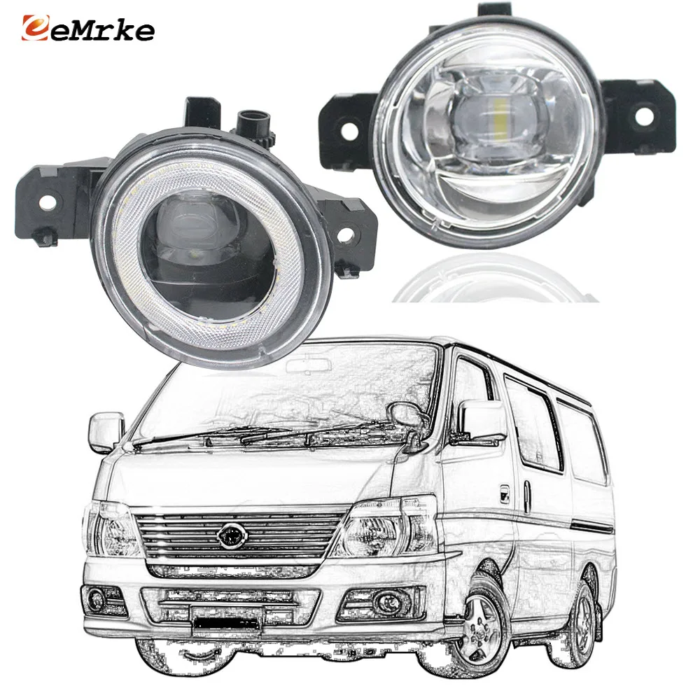 

LED Angel Eye Daytime Running Lights Cut-Line Lens Fog Lights for Nissan Caravan E25 Isuzu Como 2005-/Urvan Bus (E25) 2007-2011