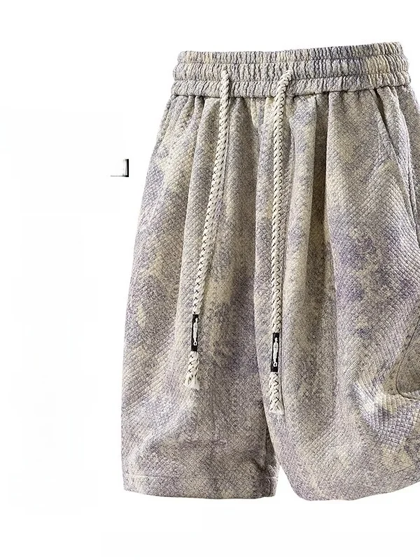 

Летние мужские шорты Summer Ice Sensation: модный дизайн, вышивка, прямой крой, брюки-капри больших размеров, свободные, стройнящие.