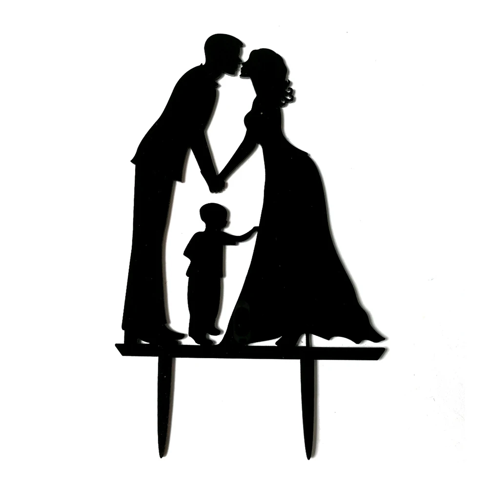 

Bling Wedding Cake Topper Bride Groom Son Romantic Acrylic Decoration Anniversary Party Vintage Toppers Rustic Cake Decor