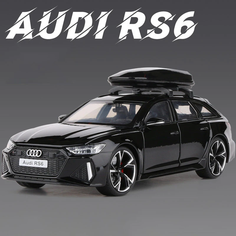 1:32 Audi RS6 Station Wagon 2022 Legierung Auto Modell Diecast Spielzeug Fahrzeug Stoßdämpfer Sound und Licht Autos Modell Spielzeug geschenk