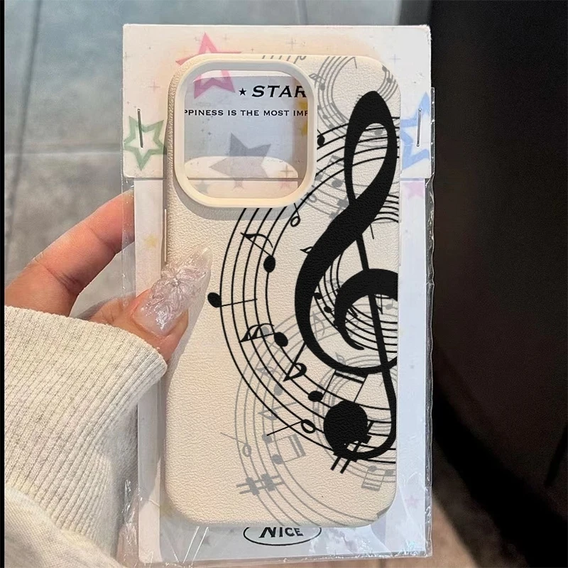 

Musical Note Treble Clef Pattern Soft Phone Case For iPhone 17 16 15 14 13 12 11 17 Pro Max XS XR X 8 7 Plus 17E 16E 17Air Cover