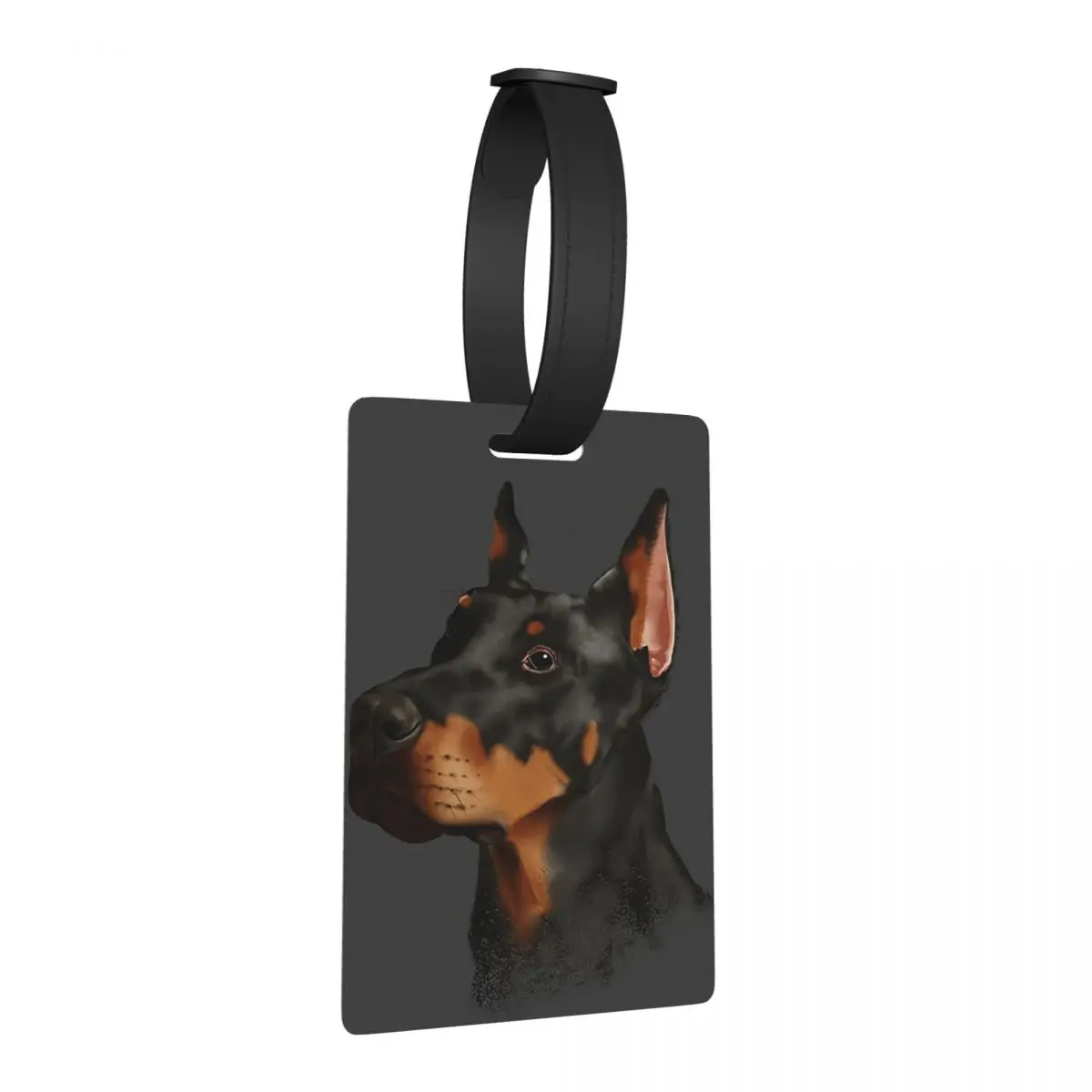 

Doberman Dog Canine Portrait Luggage Tags Suitcase Accessories Travel Fashion Baggage Boarding Tag Label Holder ID Name Address
